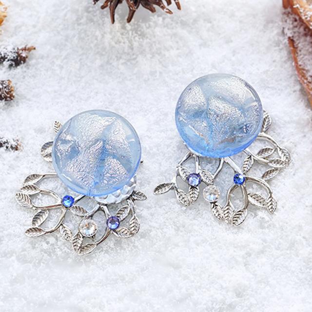 21新作モデル ぴあり ピアリ 京都清水坂ガラス館 ノンホールピアス イヤリング ピアスみたい 樹氷と月かげ シルバー 大きい 大ぶり プレゼント 春バーゲン
