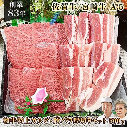 代引不可 佐賀牛 宮崎牛 A5 和牛カルビと銘柄豚の焼肉セット 500g 九州産 国産 詰め合わせ おうち 焼肉 肉 お肉 ギフト プレゼント お祝い お中 正規品 Design Tours Com