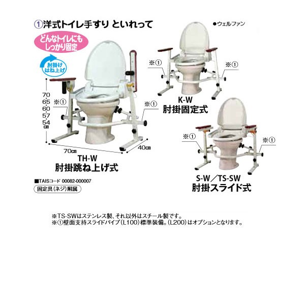 トイレ用手すり 洋式トイレ用立ち上がり補助器 といれって スライド式