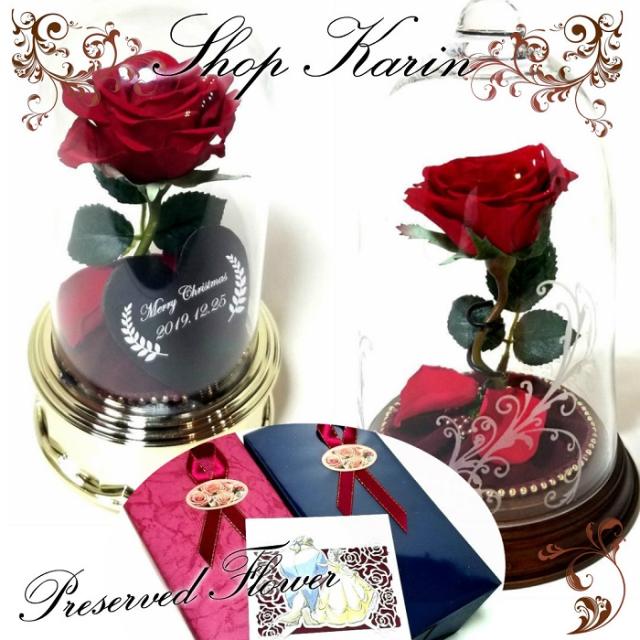 売り尽 プリザーブドフラワー 美女と野獣 ディズニー美女と野獣メッセージカード入れ付き 一本薔薇 ガラスドーム 誕生日プレゼント 取寄品 Admarwork Pl