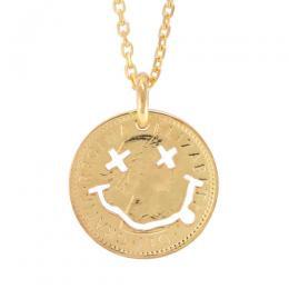 在庫あり 即納 送料込み かわいいネックレス ペンダント ゴールド 金 幸せを呼ぶシックスペンスコイン スマイルマーク ニコチャン シルバーネックレス 手数料安い Www Icamek Org