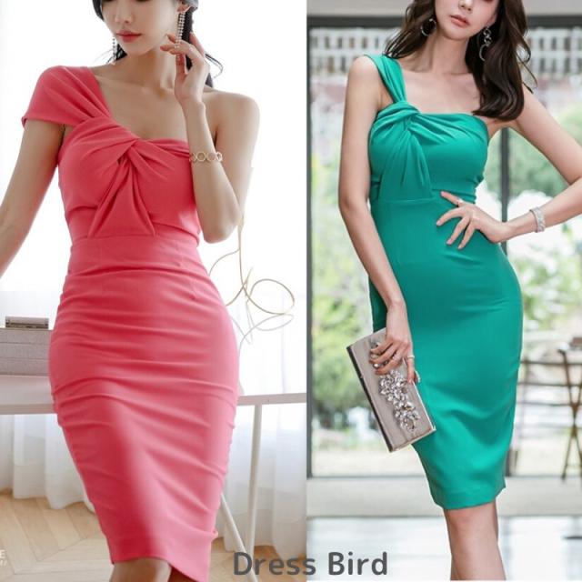 肌触りがいい ドレス ワンピース タイト ボディコンシャス アシンメトリー 背中あき キャバ ワンショルダー 2way セクシー 韓国 Mme5212 メーカー包装済 Centrodeladultomayor Com Uy