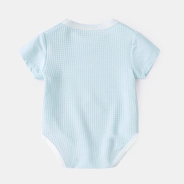ベビー ロンパース つなぎ服 オーバーオール 半袖 無地 男の子 女の子 男女兼用 チェック柄 コットン 綿 オールインワン 肌の通販はau Pay マーケット Sweet Peace 商品ロットナンバー