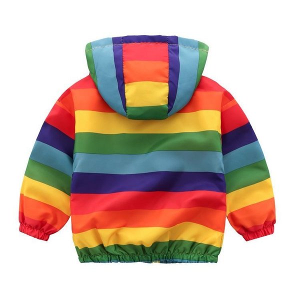 ウィンドブレーカー パーカージャケット 長袖 ジップアップ フード付き レインボーカラー 子供服 キッズ アウター 上着 ジャンの通販はau Wowma ワウマ Makey 商品ロットナンバー