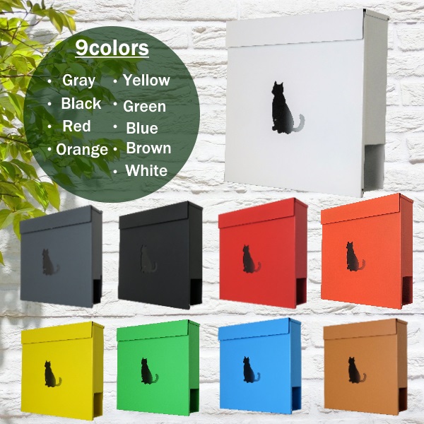 送料込 雑誌掲載商品 かわいい猫ちゃん郵便ポスト郵便受けおしゃれ北欧メールボックス壁掛け大型デザイン鍵付き Pm38シリーズselect 安い Olsonesq Com