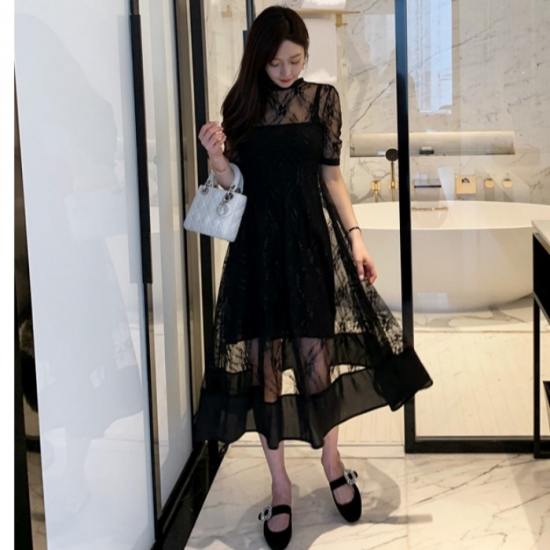 ワンピース レース ハイネック インナー ロング丈 Drgz4184の通販はau Pay マーケット レディースファッション通販dressy 商品ロットナンバー