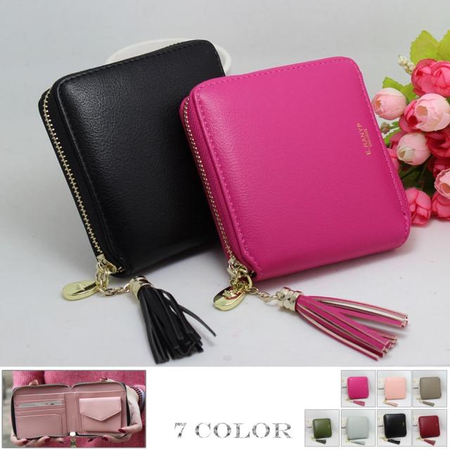 ウォレット 多機能 小さい財布 レディース 二つ折り ファスナー タッセル付き3heng 002 Cranbrookpt Com