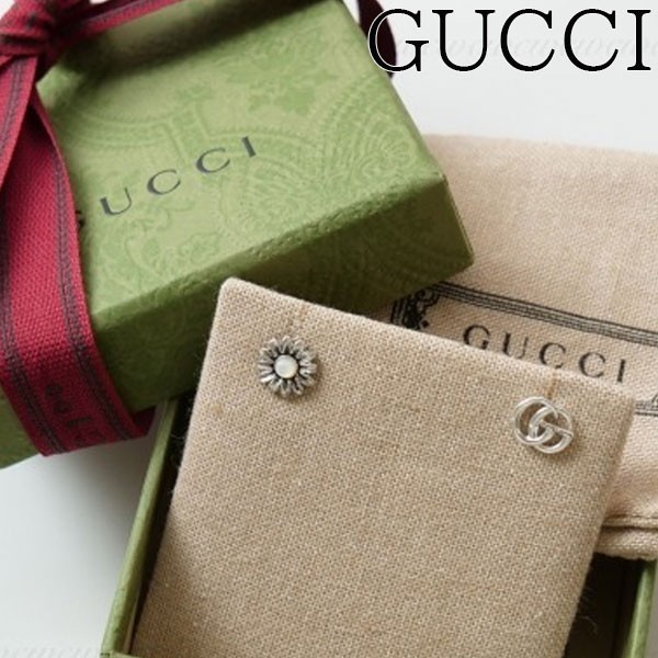 【新品■正規品■送料無料■ギフト包装無料】GUCCI◆グッチ　フラワー＆ロゴピアス 就職 入学 成人 箱付き ギフト プレゼント 誕生日 記