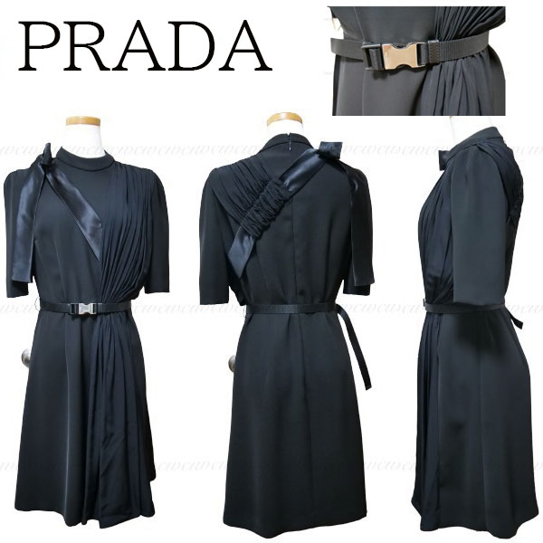 楽ギフ のし宛書 プラダ ブラックワンピース ひざ丈ワンピース Www Solo Opiniones Com