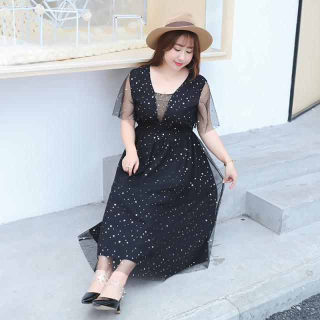 ラッピング無料 ワンピース ひざ下丈 チュール シースルー 半袖 体型カバー 夏 黒 ドレス レディース 大きいサイズ 2100 21福袋 Farmerscentre Com Ng