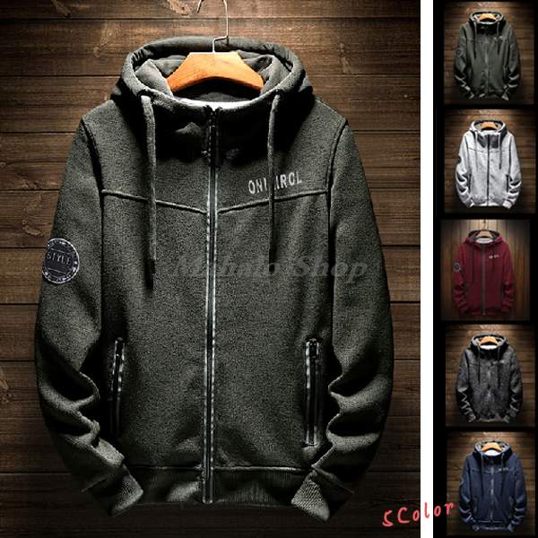 パーカー メンズ 春服 春物 厚手 パーカ ジップアップパーカー 長袖