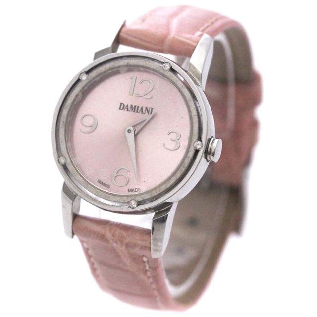 Damiani ダミアーニ D Side 5pダイヤ 腕時計 レディース Ds006 クオーツ ピンク文字盤 シルバー ピンク お買い得品