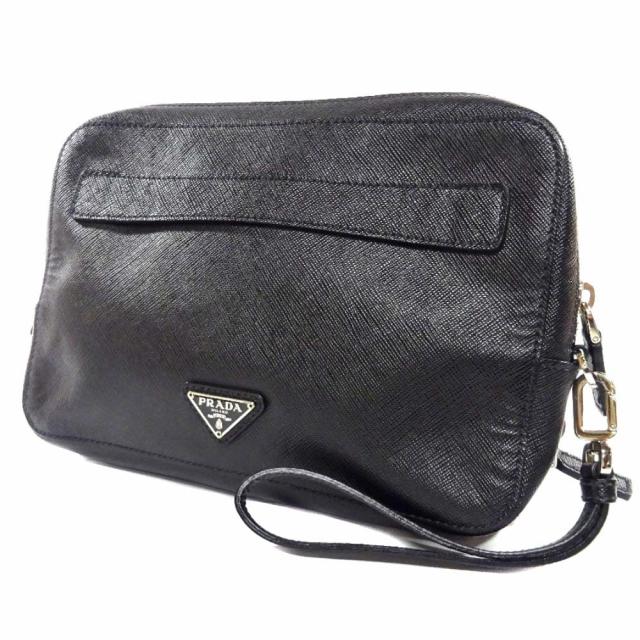 中古 Prada プラダ サフィアーノ Wファスナー クラッチバッグ セカンドバッグ メンズ ブラック レザーの通販はau Pay マーケット ゴールドエコ 商品ロットナンバー