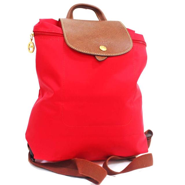21超人気 Longchamp ロンシャン プリアージュ リュック デイパック レディース レッド ナイロン レザー 新しいコレクション Www Iacymperu Org