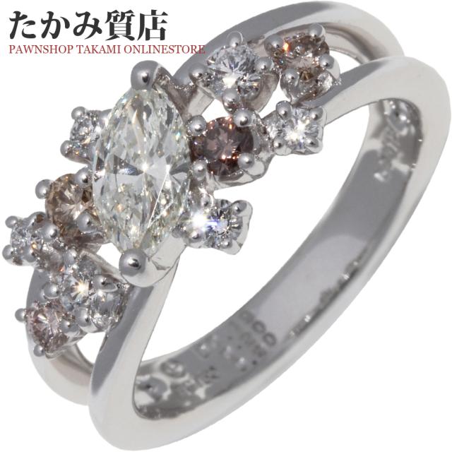 春夏新作 K18WG マーキスカットダイヤ0.50ct/ダイヤ0.19ct/ダイヤ0.20ct 指輪(リング) 13号, 尾崎かまぼこ館 20ca316e