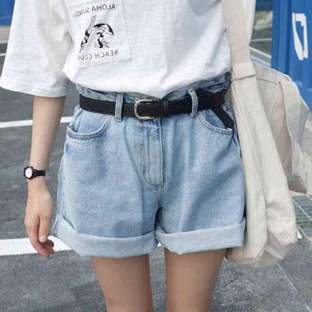 レディース デニム ショートパンツ ハイウエスト ショーパン ベルト付きの通販はau Pay マーケット Tkg 商品ロットナンバー