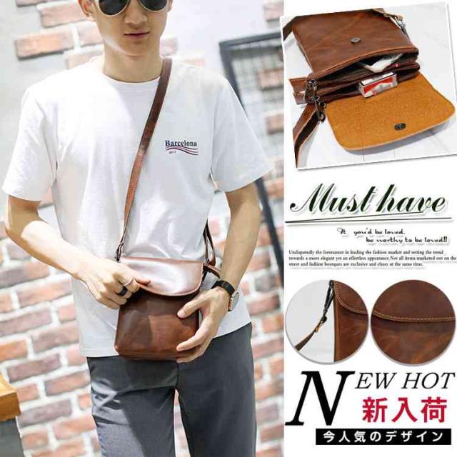 ショルダーバッグ ポシェット メンズバッグ 革 フェイクレザー スマホポーチ ミニバッグ メンズファッション カッコイイ 鞄 カの通販はau Pay マーケット Tkg 商品ロットナンバー