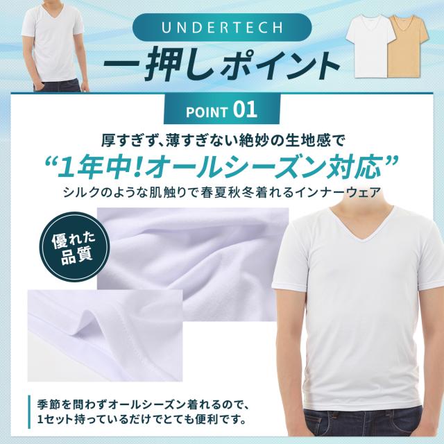 通販の ウェブストア お得な3枚セット 肌着 メンズ Tシャツ インナー 無地 Vネック インナーシャツ 半袖 クセになる肌ざわり 抗菌 防臭 速乾 東京アナウンサー Gelkomm Com