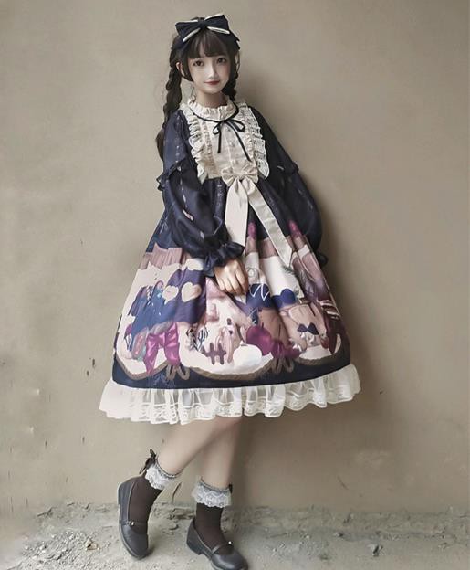 目玉 送料無料 春夏 ゴスロリワンピース ドレス ロリィタ Op長袖 膝丈 Lolita ロリータ コスプレ コスプレ 日常 可愛い洋服 キュート お姫様 レース 100 本物保証 Fcrtt Org