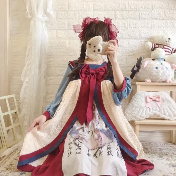 バーゲン ガラスクラゲ柄セーラー風春夏ワンカラーゴスロリワンピース ドレス ロリィタ Op膝丈 Lolita ロリータ コスプレ エプロン 日常洋服リボン 21春夏 Keita Com Br