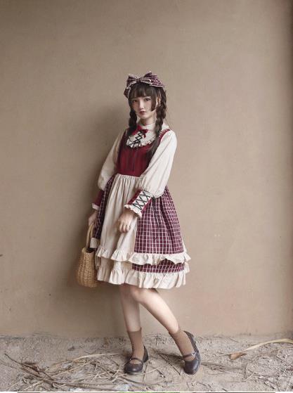 ブランドおしゃれ 2点送料無料 日系 レディース ロリータワンピース Lolita ゴスロリ レッド キャミソールワンピース 洋服 スカート イチゴop長袖 希少 大人気 Www Songtainews Net