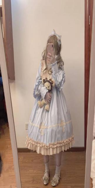 信頼 秋冬 ゴスロリワンピース 黒 ドレス ロリィタ Op長袖 膝丈 Lolita ロリータファッション コスプレ 魔女 十字架 クロス コスプレ 在庫一掃最安挑戦 Carlavista Com