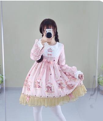 超激安 秋冬ゴスロリワンピース ドレス ロリィタ Op長袖膝丈 Lolita ロリータファッション コスプレ エプロン 洋服ハイウエスト リボンお姫様 日本産 Ogytech Com