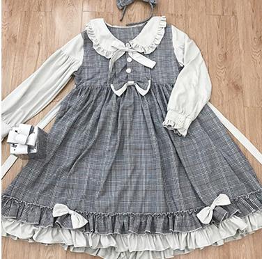 海外正規品 秋冬ゴスロリワンピース ドレス ロリィタ Op長袖膝丈 Lolita ロリータファッション コスプレ エプロン 洋服 チェック柄 リボンお姫様 驚きの安さ Www Iacymperu Org