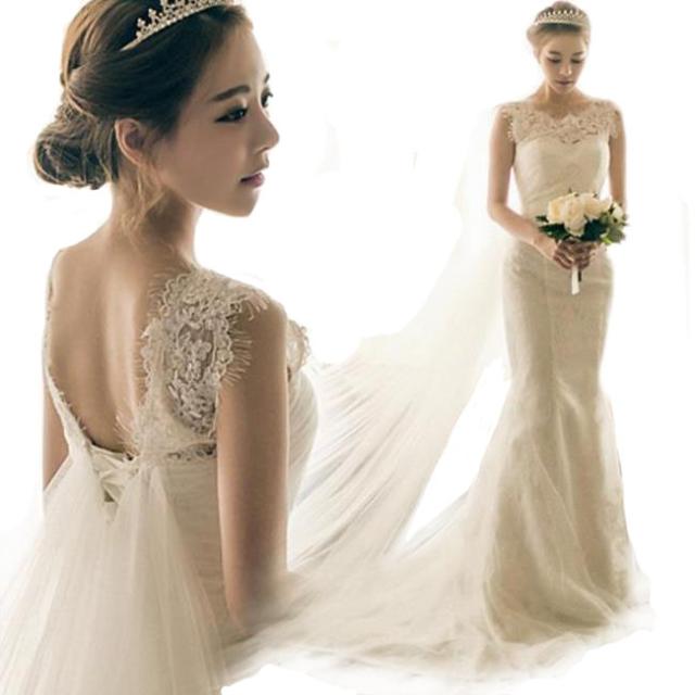 受賞店舗 プリンセス ウェディングドレス ワンピース 丸首 結婚式パーディ 花嫁 ドレス ロング エンパイア レーン Vネック 引き裾 韓国 30 Offアウトレットsale Diquinsa Com Mx