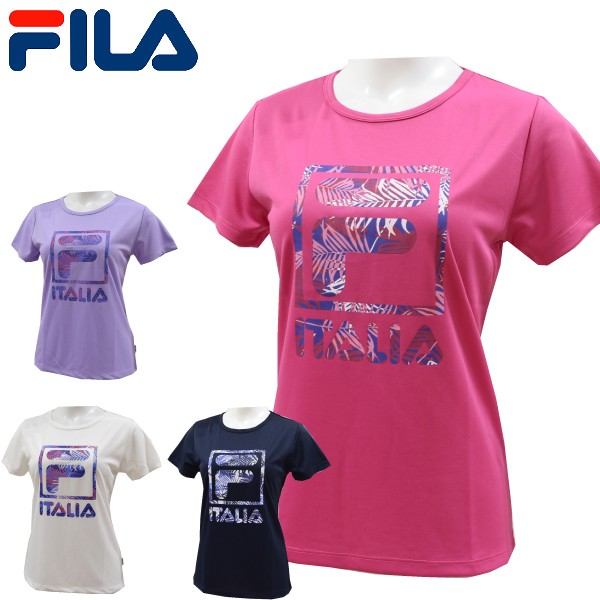 フィラ fila レディース半袖Tシャツ 女性用ロゴTシャツ UVテニスシャツ 吸汗速乾 FL5545【メール便も