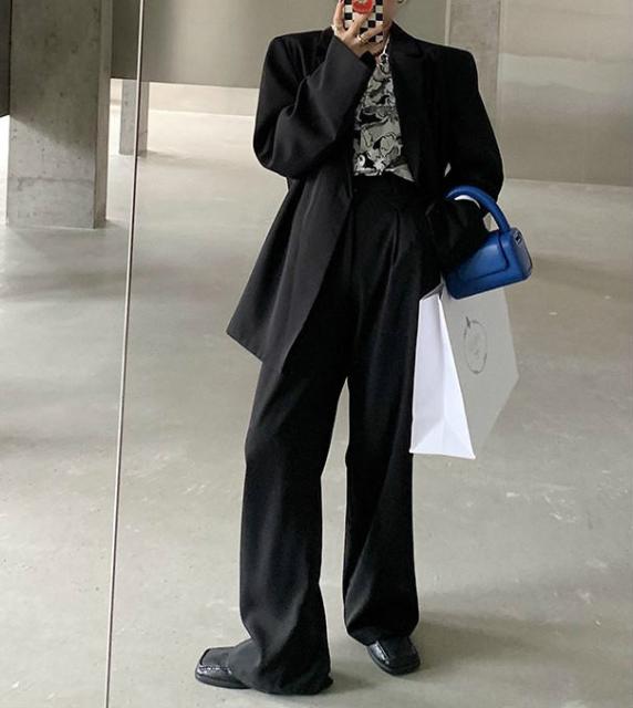 セール 安い レディース 韓国ファッション テーラードジャケット パンツ 大きめ オーバーサイズ クール 大人かっこいい 無地 シンプル おしゃれ オ 大赤字特価 Triplex Ee