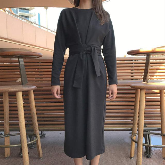 レディース ワンピース サッシュベルト ミモレ丈 膝下丈 長袖 フェミニン きれいめ エレガント ブラック 黒 S M L サイズ 送料無料の通販はau Pay マーケット エルネフジャパン 商品ロットナンバー