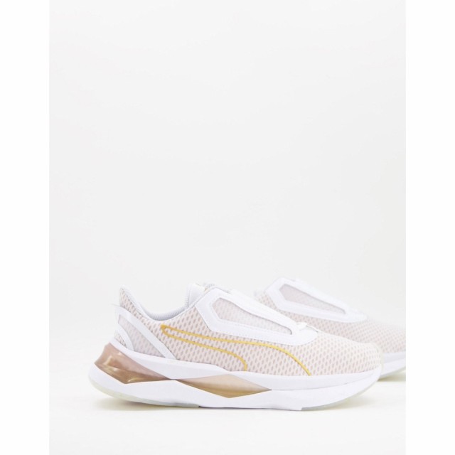 プーマ Puma レディース スニーカー シューズ・靴 Lqdcell Xt Metal Trainers In White And Gold ホワイト