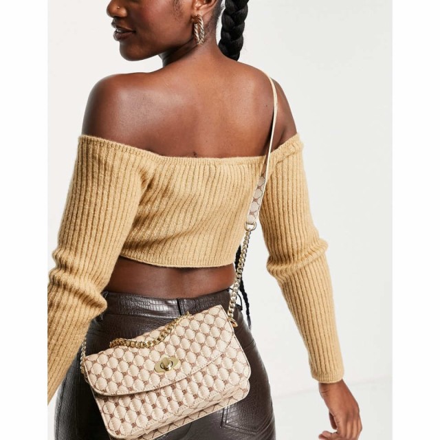 スティーブ マデン Steve Madden レディース ショルダーバッグ バッグ Quilted Chain Strap Crossbody Bag In Brown ブラウン