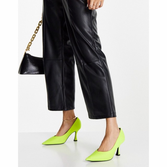 エイソス ASOS DESIGN レディース パンプス シューズ・靴 Scout Mid Heeled Court Shoes In Bright Yellow ネオンイエロー