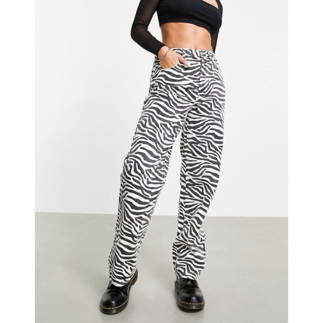 シグネチャーエイト Signature 8 レディース ジーンズ・デニム ボトムス・パンツ Straight Leg Jean In Zebra Print ブラック/ホワイト