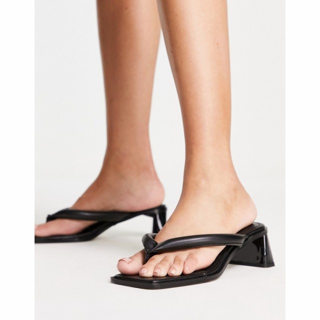 トップショップ Topshop レディース サンダル・ミュール シューズ・靴 Night Padded Mid Toe Post Sandal In Black ブラック