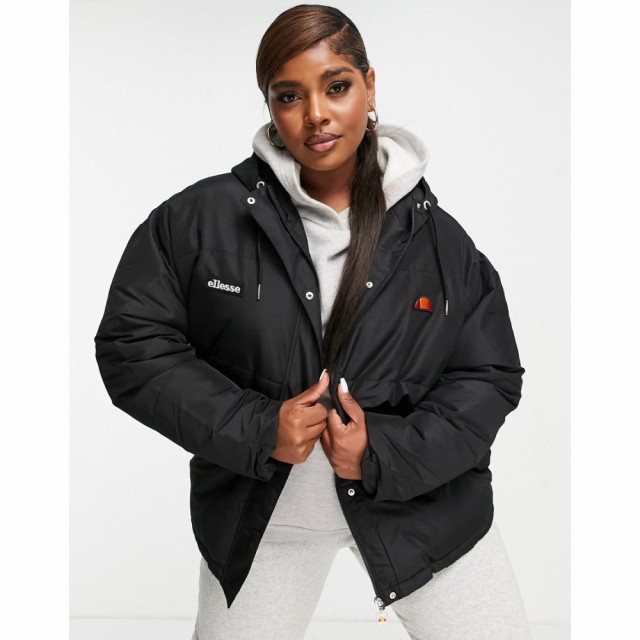 エレッセ ellesse レディース ダウン・中綿ジャケット アウター Ellese Plus Puffer With Logo In Black ブラック