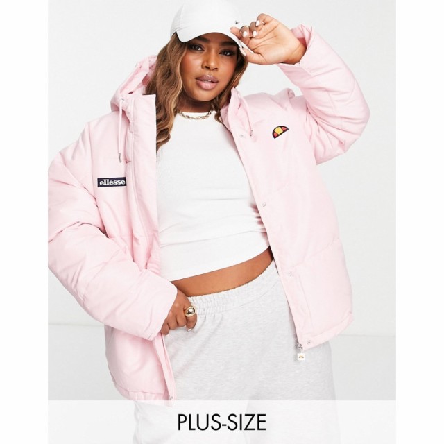 エレッセ ellesse レディース ダウン・中綿ジャケット アウター Ellese Plus Puffer With Logo In Pink ピンク