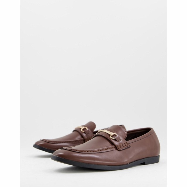 トリュフコレクション Truffle Collection メンズ ローファー シューズ・靴 Snaffle Trim Loafers In Brown Faux Leather ブラウン