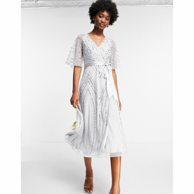 フロックアンドフリル Frock and Frill レディース パーティードレス ミドル丈 ワンピース・ドレス Bridesmaids Embellished Midi Dress