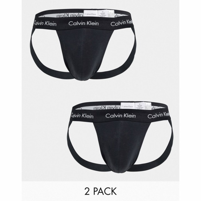 カルバンクライン Calvin Klein メンズ ブリーフ インナー・下着 2 Pack Jock Strap In Black ブラック