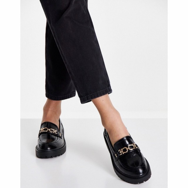 トップショップ Topshop レディース ローファー・オックスフォード シューズ・靴 Luka Chain Loafer In Black ブラック