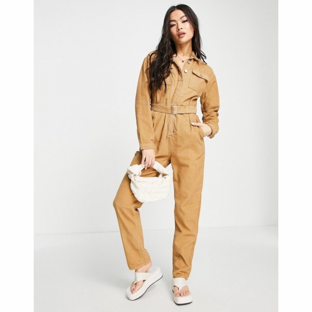 ミスガイデッド Missguided レディース オールインワン ジャンプスーツ ワンピース・ドレス Cord Belted Jumpsuit In Brown ブラウン