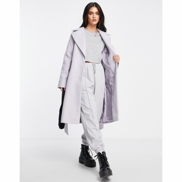 ミス セルフリッジ Miss Selfridge レディース コート ラップコート アウター Tie Waist Wrap Midi Coat In Lilac ライラック