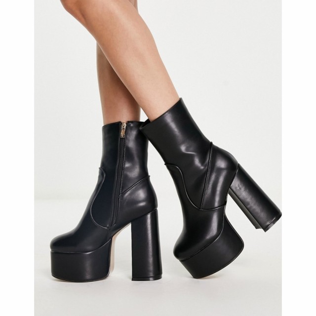 ラ モーダ Lamoda レディース ブーツ シューズ・靴 Platform Heel Boot In Black ブラック