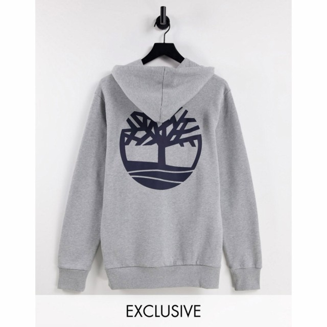 ティンバーランド Timberland メンズ パーカー トップス Tree Back Print Hoodie In Grey Exclusive At Asos グレー