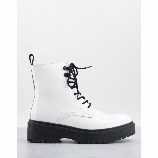 リーバイス Levis レディース ブーツ レースアップブーツ シューズ・靴 Lace Up Leather Boots In White レギュラー ホワイト