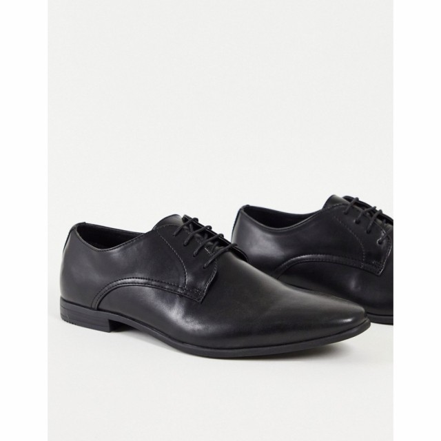 トップマン Topman メンズ 革靴・ビジネスシューズ ダービーシューズ シューズ・靴 Black Pu Briar Derby Shoes ブラック