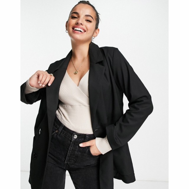 モンキ Monki レディース スーツ・ジャケット アウター Twiggy Recycled Double Breasted Relaxed Blazer In Black ブラック